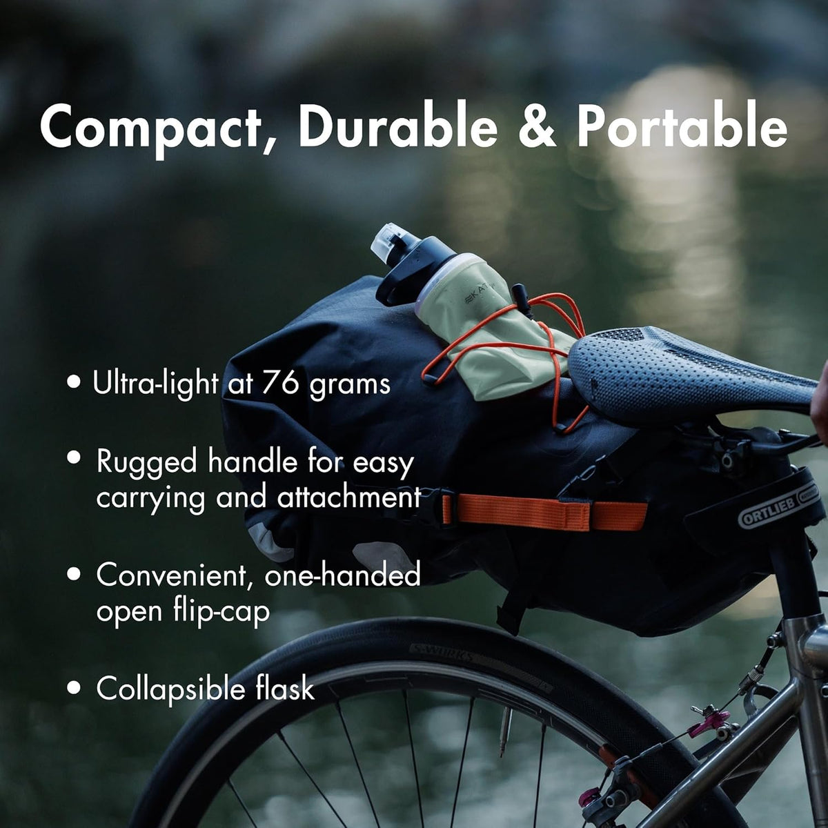 BeFree 1L Lightweight Collapsible Water Filter Bottle for Outdoors