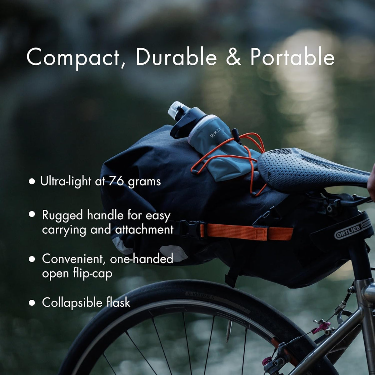 BeFree 1L Lightweight Collapsible Water Filter Bottle for Outdoors
