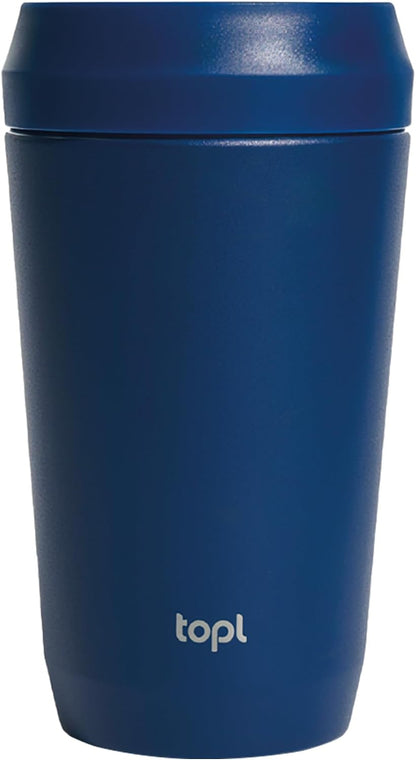 To Go Coffee Cup – Insulated Travel Coffee Mug with 360° Leak‑Safe Lid, Stainless Steel Coffee Tumbler for Hot/Cold, Spill‑Resistant, BPA‑Free - Salt, 12oz