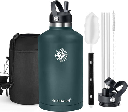32 oz Insulated Water Bottle Stainless Steel Triple-Wall with Straw Lid Set - Colors A