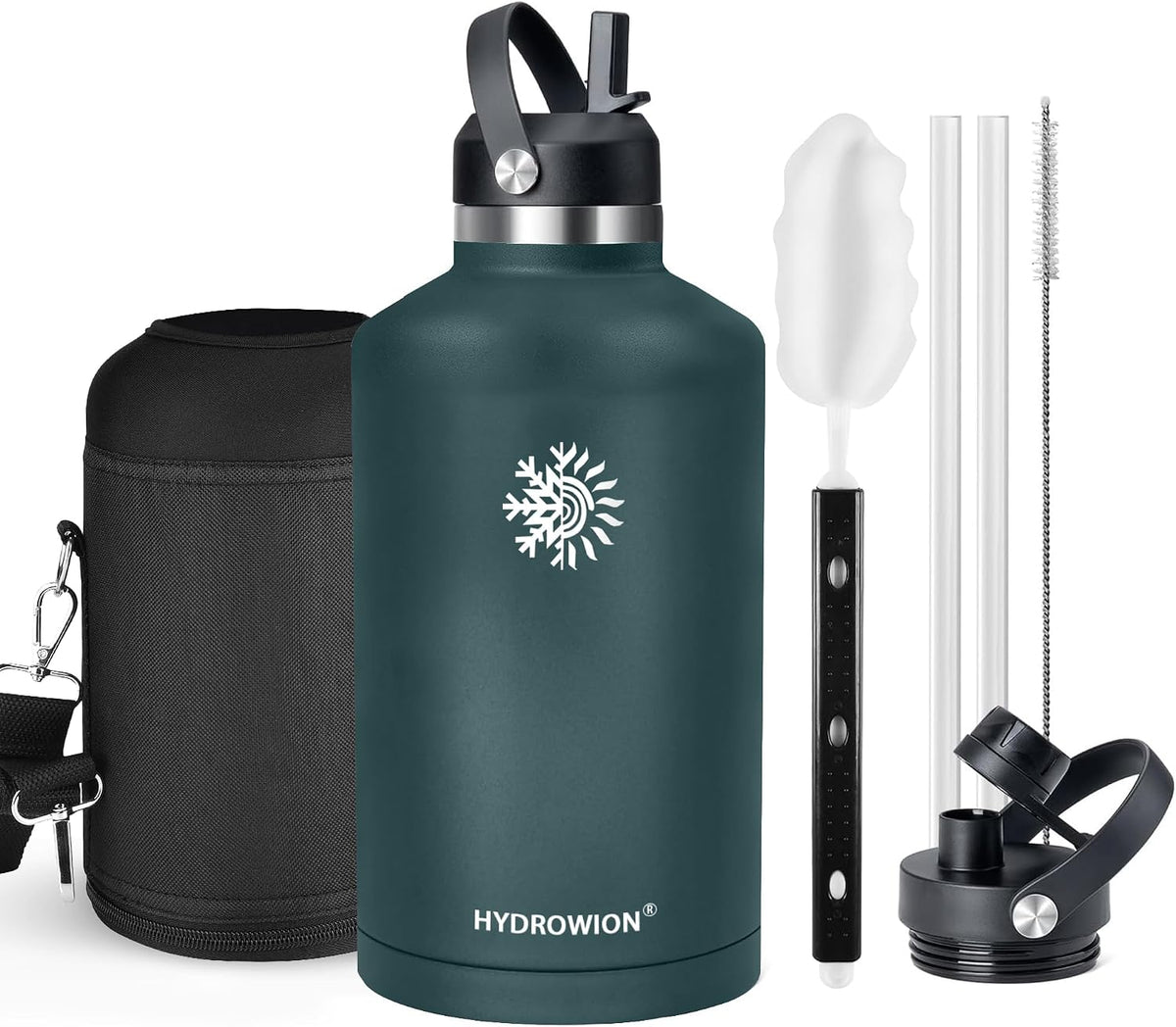 32 oz Insulated Water Bottle Stainless Steel Triple-Wall with Straw Lid Set - Colors A