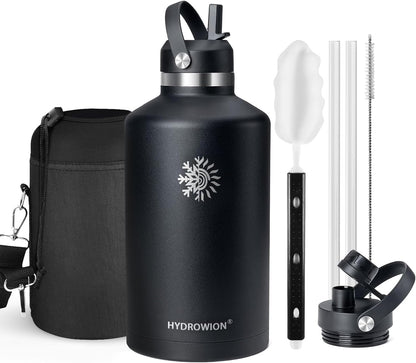 32 oz Insulated Water Bottle Stainless Steel Triple-Wall with Straw Lid Set - Colors A