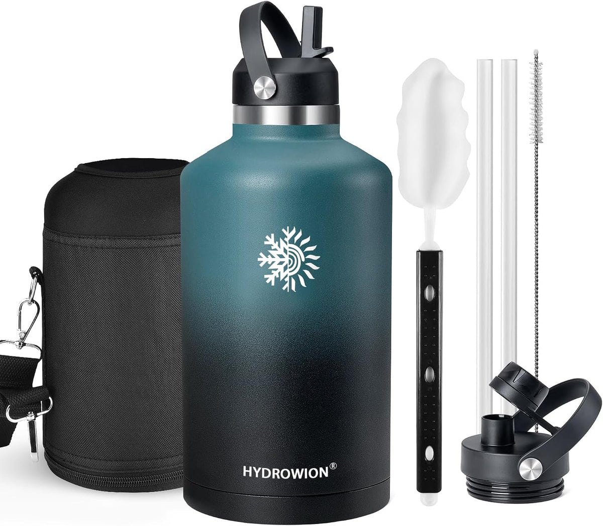32 oz Insulated Water Bottle Stainless Steel Triple-Wall with Straw Lid Set - Colors A