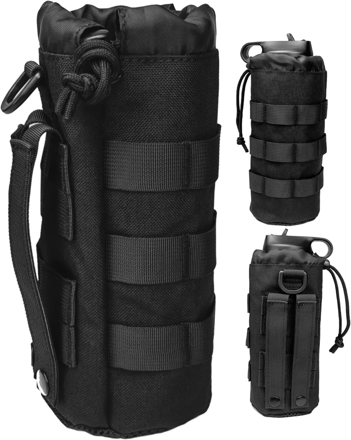 Tactical MOLLE Bottle Pouch Basic Style & Enhanced with Shoulder Strap