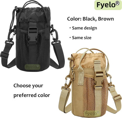 Tactical MOLLE Bottle Pouch Basic Style & Enhanced with Shoulder Strap