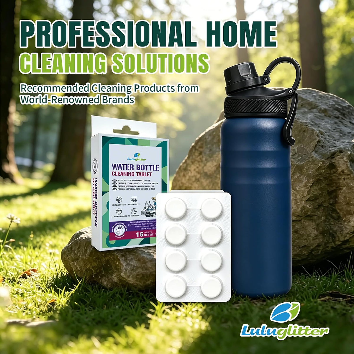 Water Bottle Cleaning Tablets for Bottle Bright 16 tabs blister Safe to Use