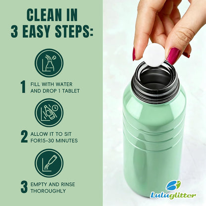 Water Bottle Cleaning Tablets for Bottle Bright 16 tabs blister Safe to Use