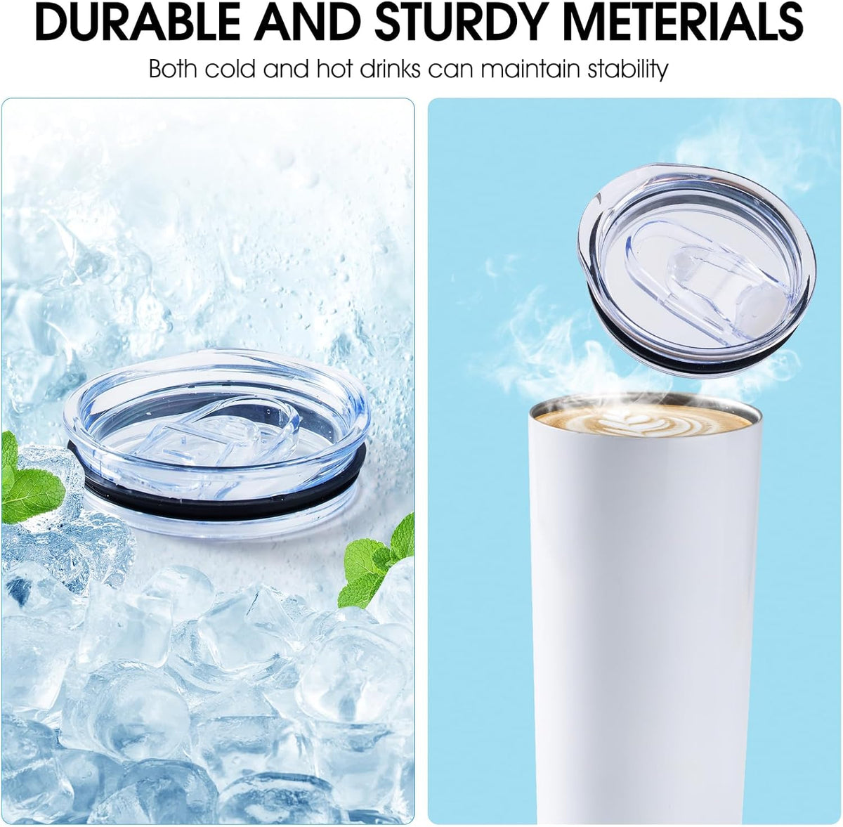 20oz Skinny Straight Body Stainless Steel Tumbler Replacement Lid，Spill Proof Splash Resistant Silicon Sliding cover for 2.76inch mouth，Straw Friendly for work, travel and Daily Life