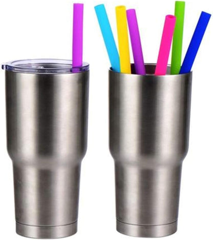 14PCS 10" Extra Wide Reusable Silicone Straws for 20/30oz Tumblers