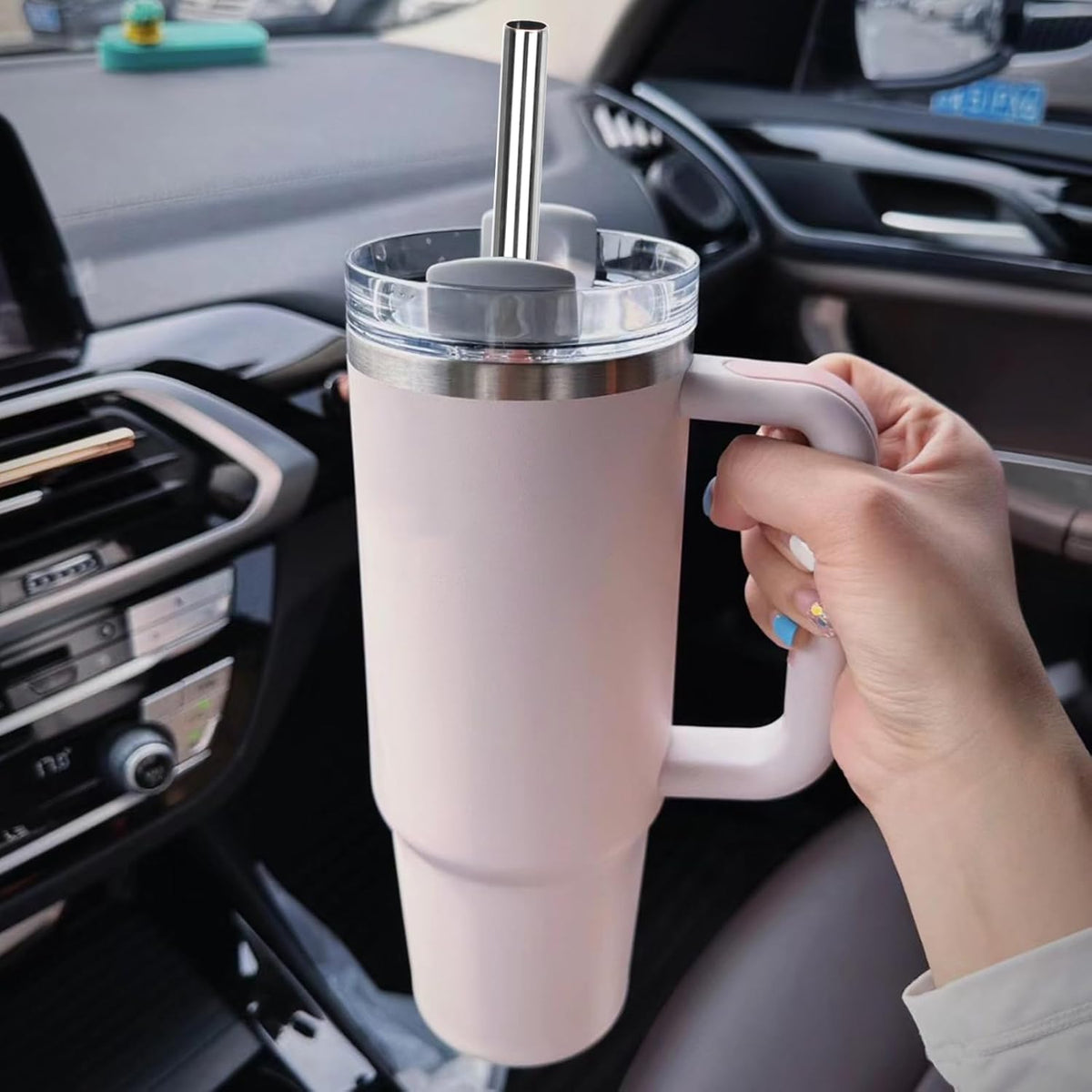 6 Pack Stainless Steel Straw Replacement 40 oz for Stanley Tumbler,3 Straight + 3 Curved Reusable Straws with Cleaning Brush, Compatible for 40oz Stanley Cup Tumbler