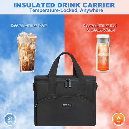 Reusable 3 Cup Insulated Drink Carrier with Handle