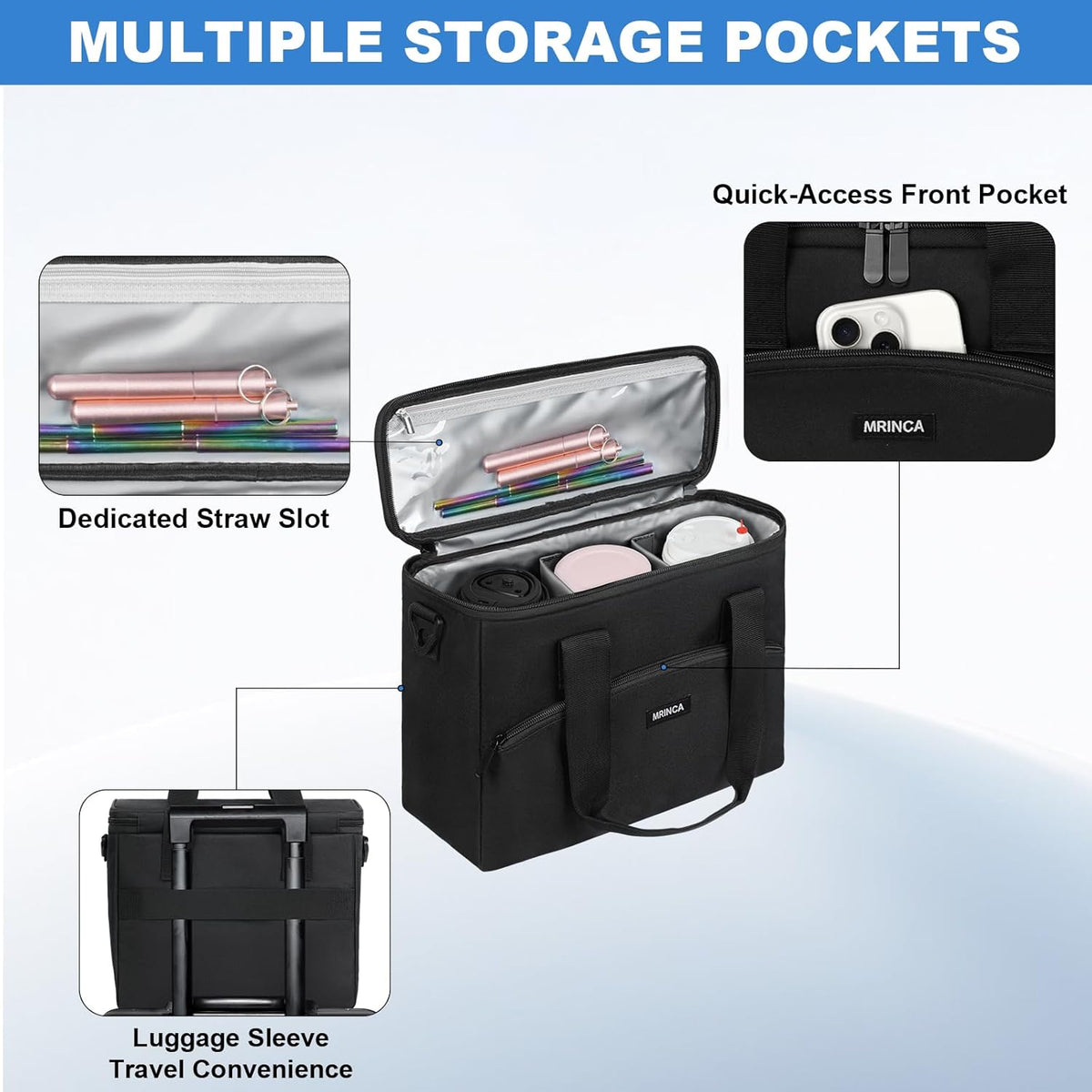 Reusable 3 Cup Insulated Drink Carrier with Handle