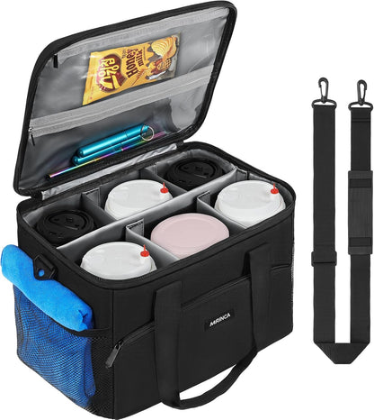 Reusable 3 Cup Insulated Drink Carrier with Handle