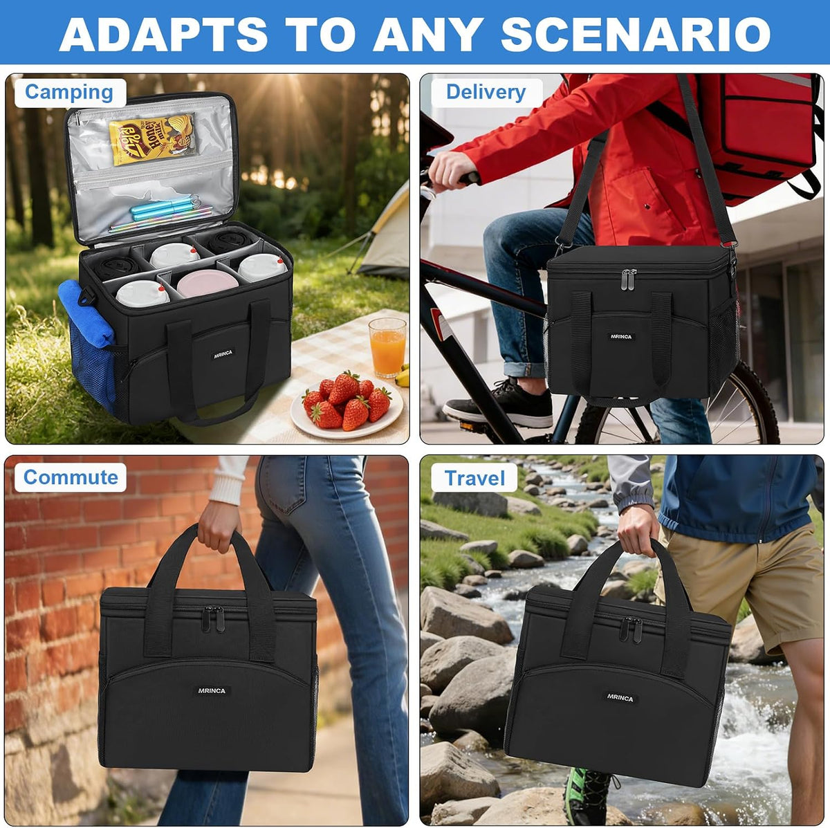 Reusable 3 Cup Insulated Drink Carrier with Handle