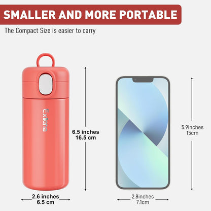 10oz Small Insulated Water Bottle with One-Touch Soft Straw Lid, Double-Wall Vacuum Small Travel Water Bottle for Cold&Hot Drinks–Leak-Proof, Mini Flask for Handbag, Yoga, Sport(Mint)