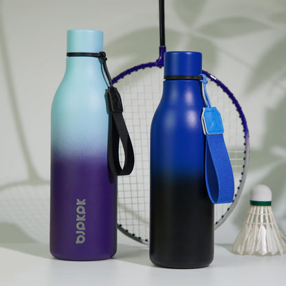 18oz Insulated Water Bottle, Stainless Steel Bottle with Carry Strap | Keep Cold & Hot Vacuum Insulation, Leak-Proof BPA-Free Design, Slim Bottle Fits Most Cup Holders for Gym, Office & Travel - Colors B