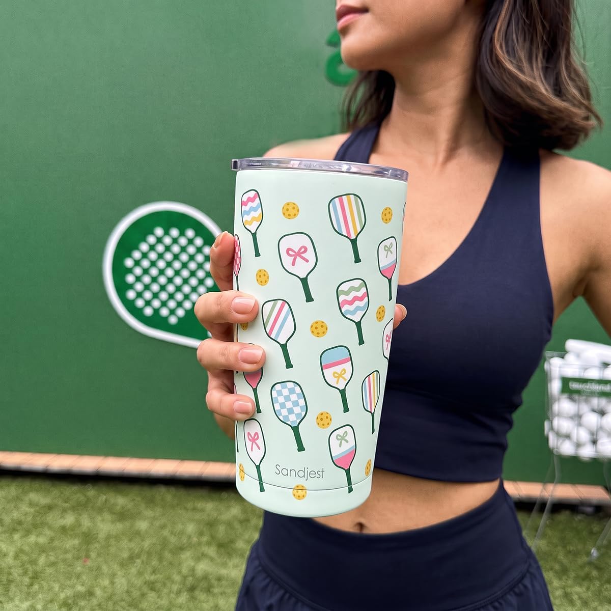 Pickleball Tumbler 20oz, Stainless Steel Travel Cup with Lid, Insulated Coffee Mug, Pickleballs Gifts for Women Girls Friends Sisters Players on Birthday Christmas