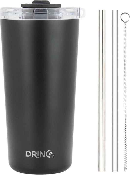 20 oz Stainless Steel Tumbler | Double Walled Vacuum Insulated Mug With Lid, 2 Straws, For Hot & Cold Drinks (20oz Island Pink, 20oz)