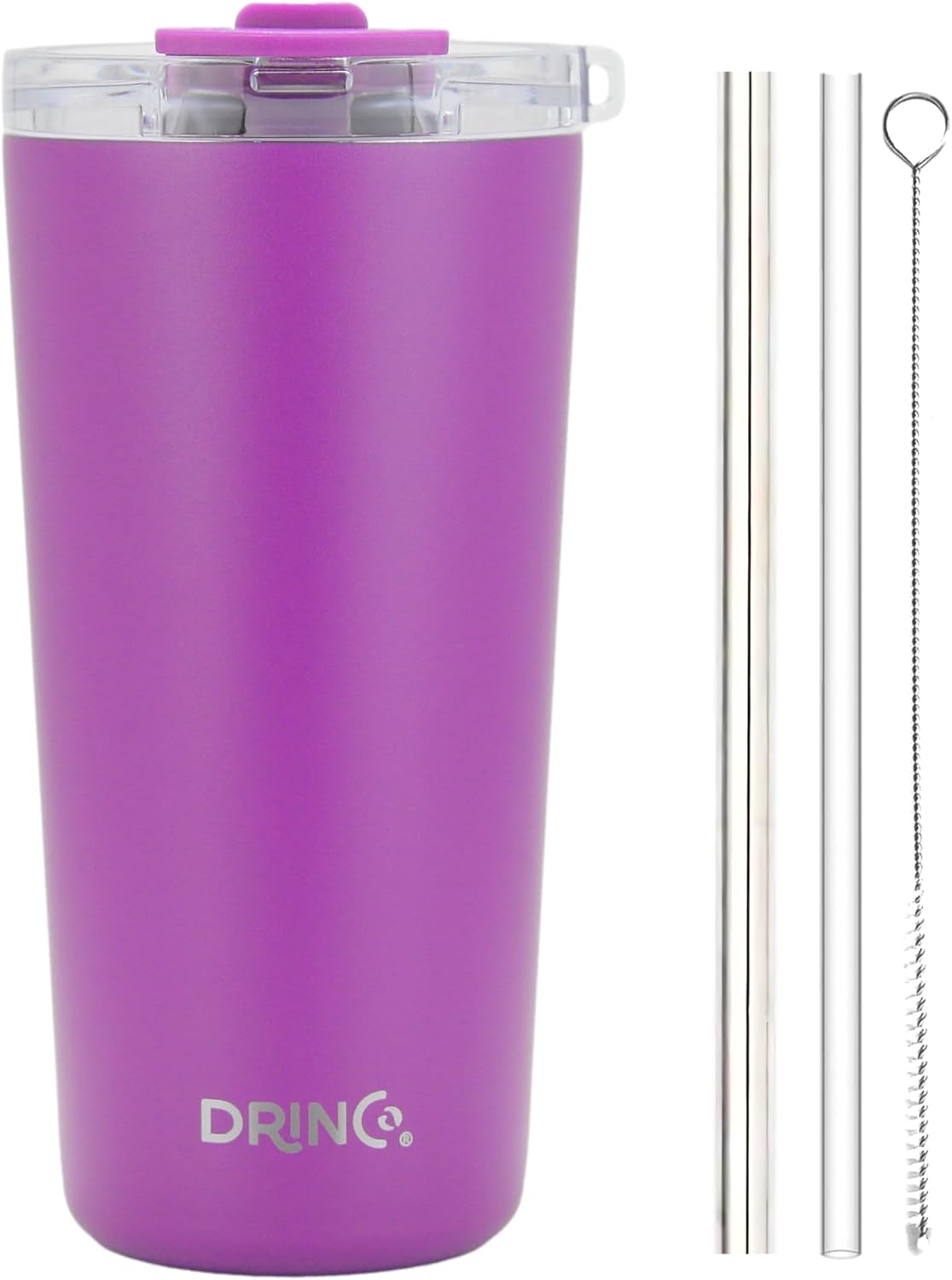 20 oz Stainless Steel Tumbler | Double Walled Vacuum Insulated Mug With Lid, 2 Straws, For Hot & Cold Drinks (20oz Island Pink, 20oz)