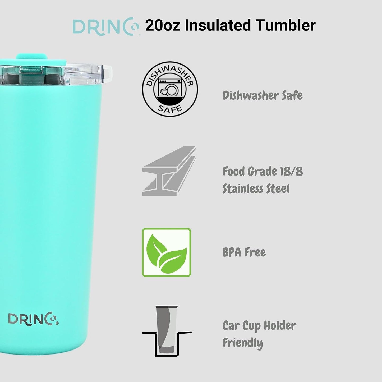 20 oz Stainless Steel Tumbler | Double Walled Vacuum Insulated Mug With Lid, 2 Straws, For Hot & Cold Drinks (20oz Island Pink, 20oz)