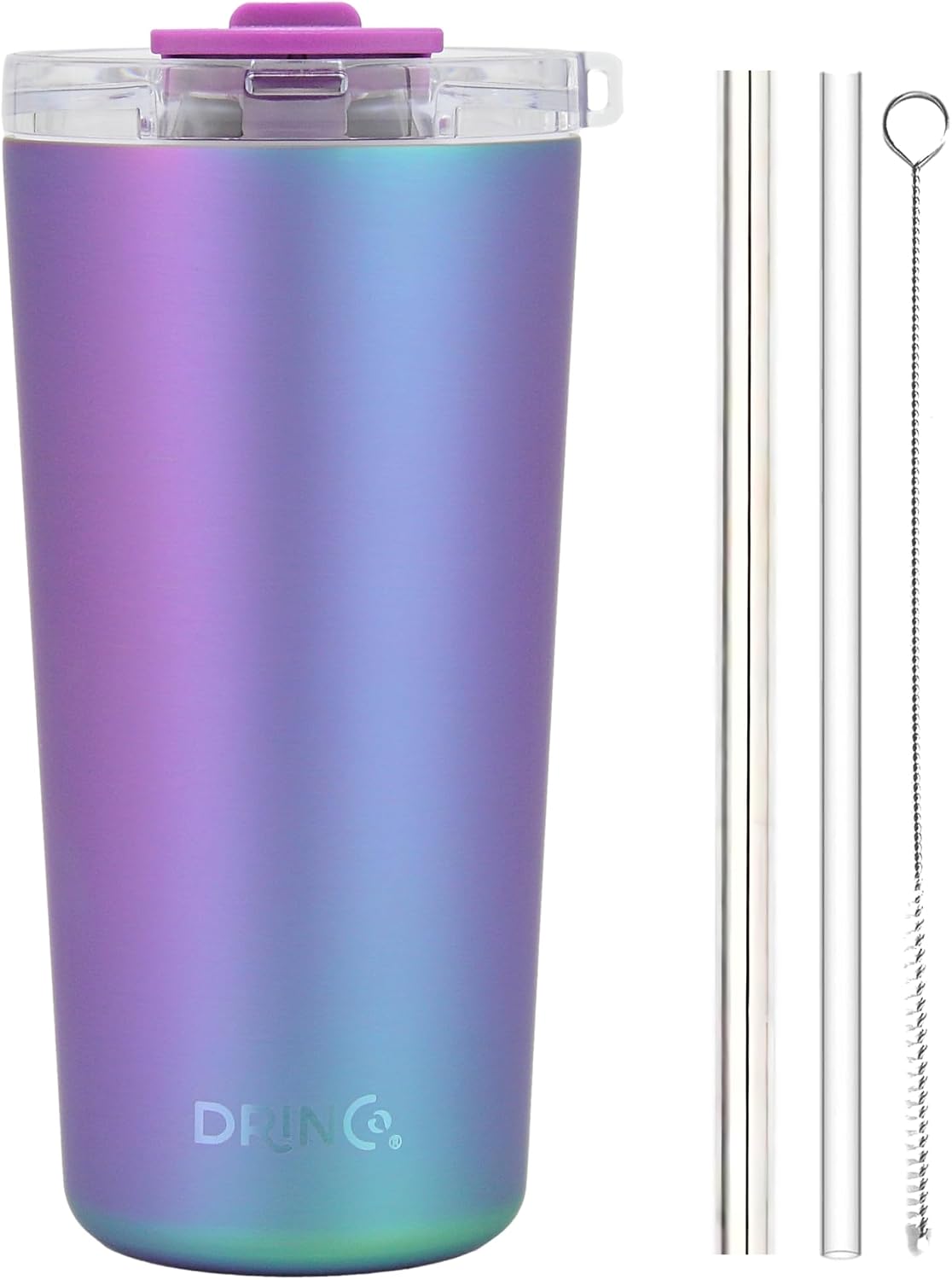 20 oz Stainless Steel Tumbler | Double Walled Vacuum Insulated Mug With Lid, 2 Straws, For Hot & Cold Drinks (20oz Island Pink, 20oz)