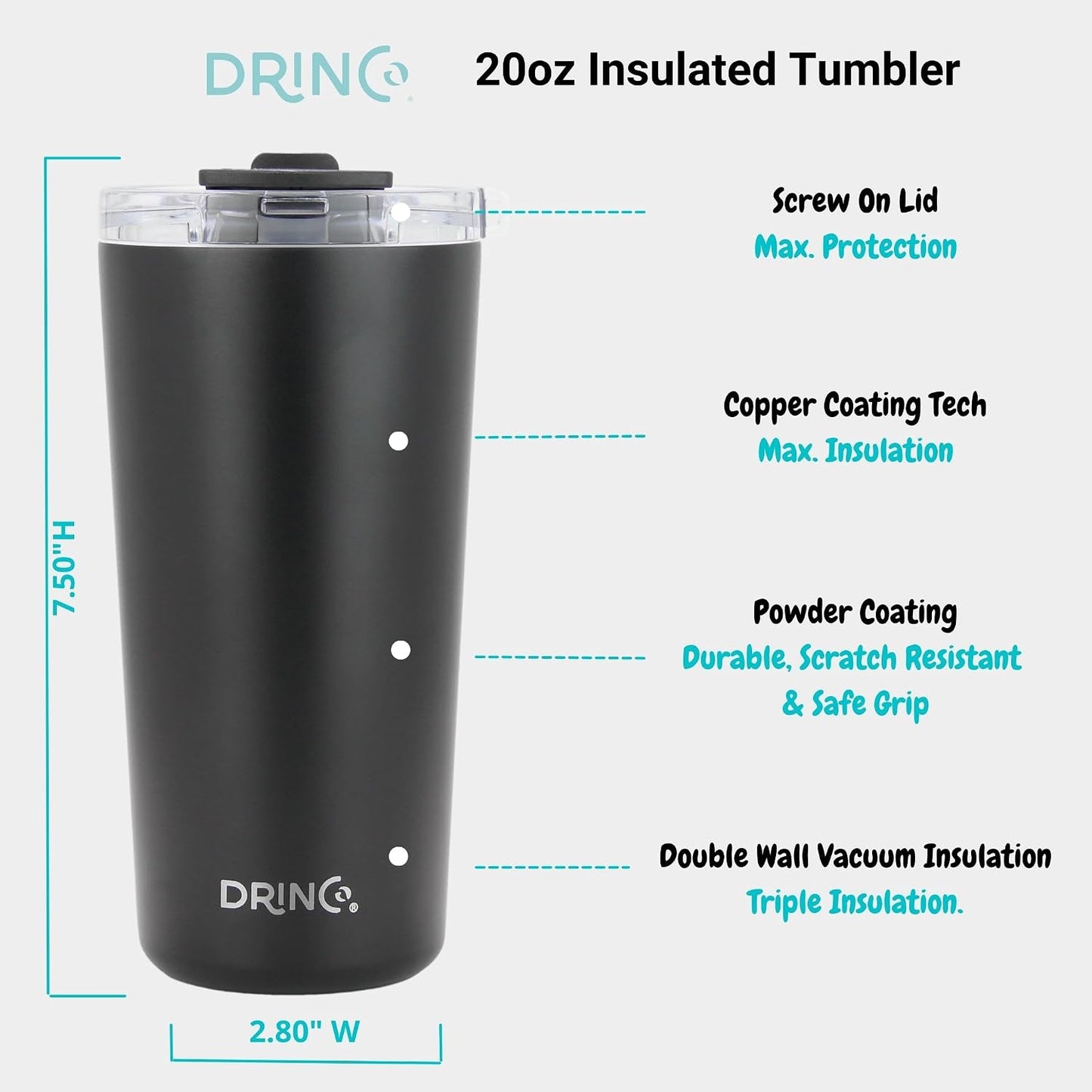 20 oz Stainless Steel Tumbler | Double Walled Vacuum Insulated Mug With Lid, 2 Straws, For Hot & Cold Drinks (20oz Island Pink, 20oz)