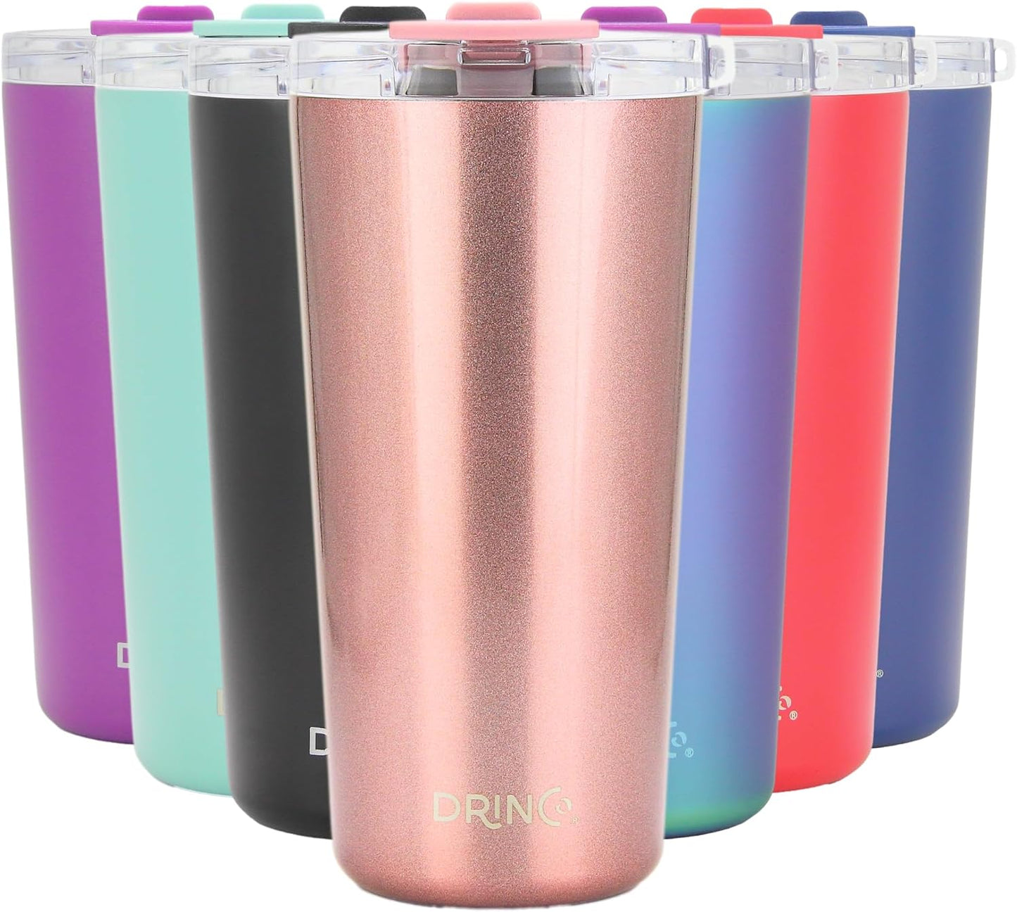 20 oz Stainless Steel Tumbler | Double Walled Vacuum Insulated Mug With Lid, 2 Straws, For Hot & Cold Drinks (20oz Island Pink, 20oz)