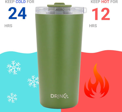 20 oz Stainless Steel Tumbler | Double Walled Vacuum Insulated Mug With Lid, 2 Straws, For Hot & Cold Drinks (20oz Island Pink, 20oz)