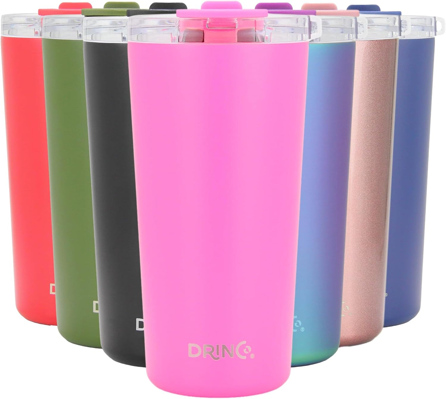 20 oz Stainless Steel Tumbler | Double Walled Vacuum Insulated Mug With Lid, 2 Straws, For Hot & Cold Drinks (20oz Island Pink, 20oz)