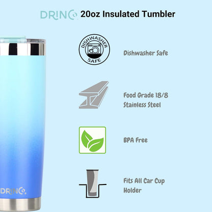 20 oz Stainless Steel Tumbler | Double Walled Vacuum Insulated Mug With Lid, 2 Straws, For Hot & Cold Drinks (20oz Island Pink, 20oz)