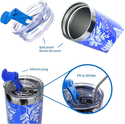 20 oz Stainless Steel Tumbler | Double Walled Vacuum Insulated Mug With Lid, 2 Straws, For Hot & Cold Drinks (20oz Island Pink, 20oz)