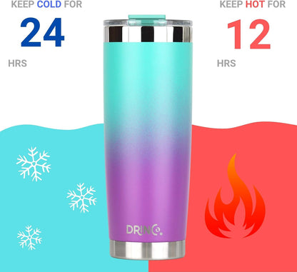20 oz Stainless Steel Tumbler | Double Walled Vacuum Insulated Mug With Lid, 2 Straws, For Hot & Cold Drinks (20oz Island Pink, 20oz)
