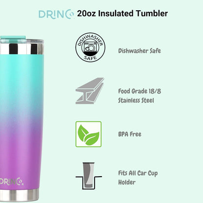 20 oz Stainless Steel Tumbler | Double Walled Vacuum Insulated Mug With Lid, 2 Straws, For Hot & Cold Drinks (20oz Island Pink, 20oz)