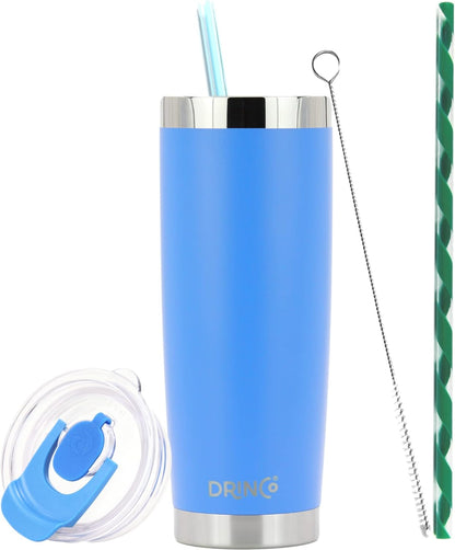 20 oz Stainless Steel Tumbler | Double Walled Vacuum Insulated Mug With Lid, 2 Straws, For Hot & Cold Drinks (20oz Island Pink, 20oz)