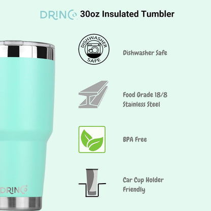 20 oz Stainless Steel Tumbler | Double Walled Vacuum Insulated Mug With Lid, 2 Straws, For Hot & Cold Drinks (20oz Island Pink, 20oz)