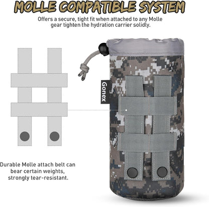 MOLLE Bottle Pouch, Drawstring Water Bottle Holder