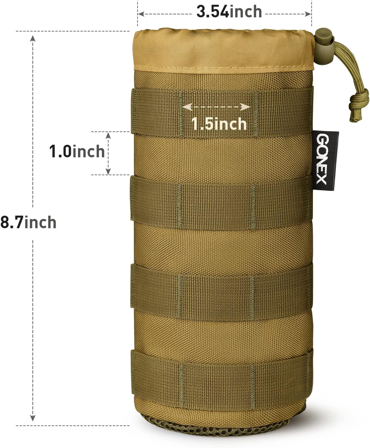 MOLLE Bottle Pouch, Drawstring Water Bottle Holder