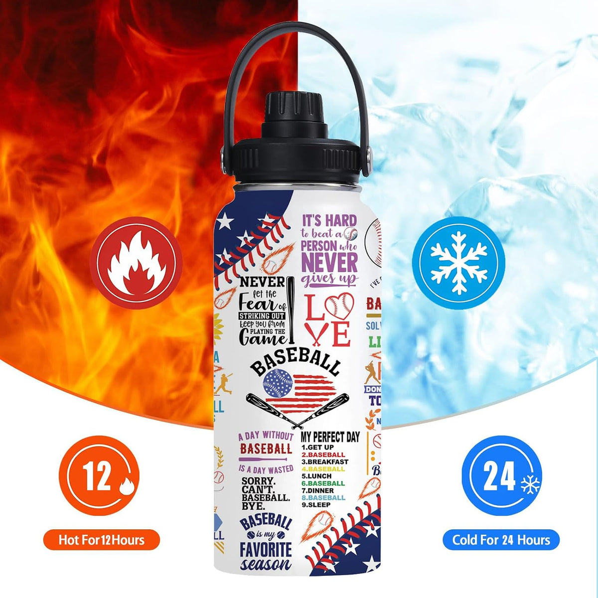 Pickleball Water Bottle 32oz Stainless Steel Insulated Vaccum with Lid, Pickleball Gifts for Pickleball Players, Pickleball Lovers, Women Girls Ladies