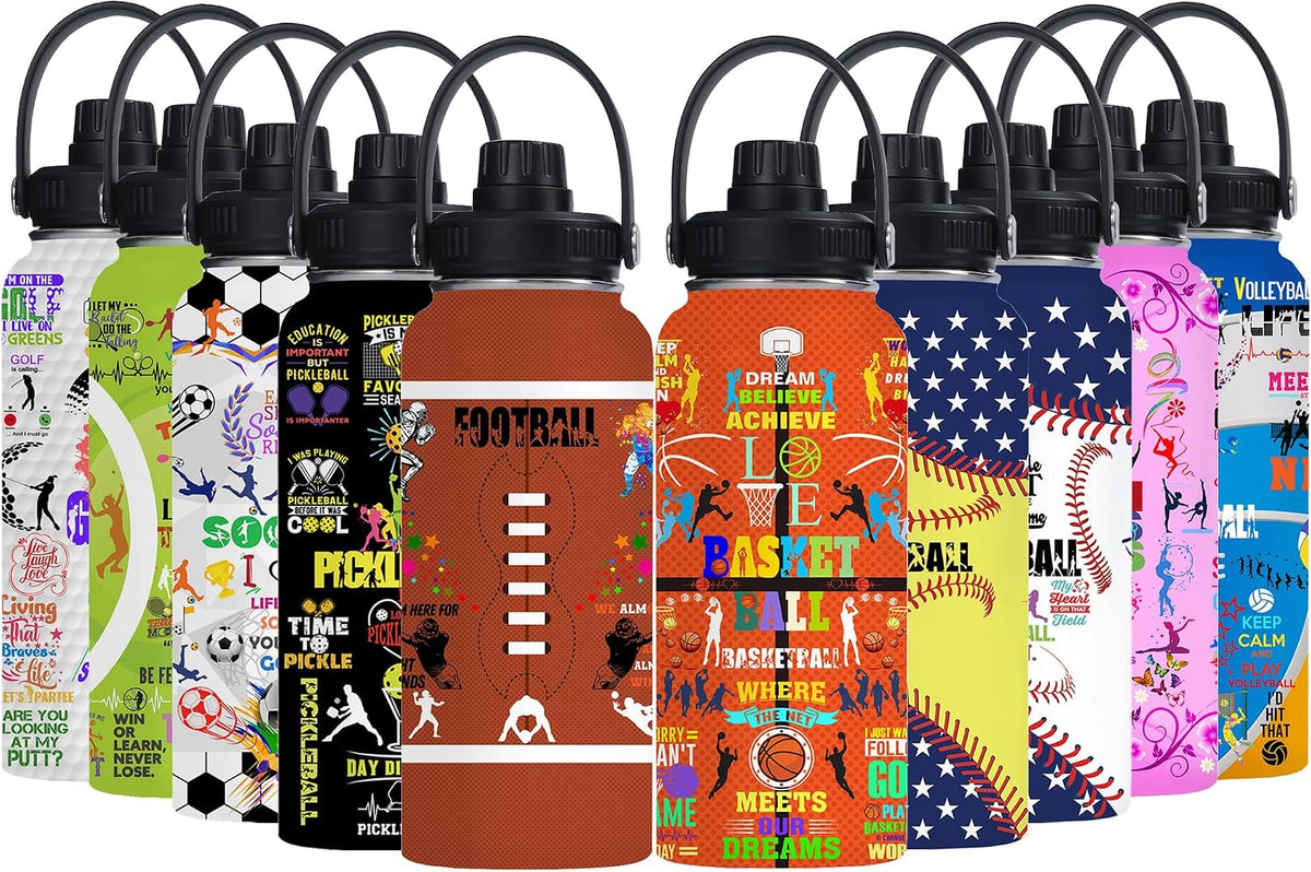Pickleball Water Bottle 32oz Stainless Steel Insulated Vaccum with Lid, Pickleball Gifts for Pickleball Players, Pickleball Lovers, Women Girls Ladies