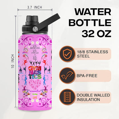 Pickleball Water Bottle 32oz Stainless Steel Insulated Vaccum with Lid, Pickleball Gifts for Pickleball Players, Pickleball Lovers, Women Girls Ladies