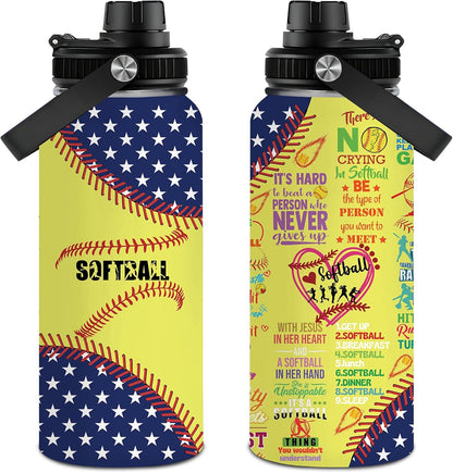 Pickleball Water Bottle 32oz Stainless Steel Insulated Vaccum with Lid, Pickleball Gifts for Pickleball Players, Pickleball Lovers, Women Girls Ladies