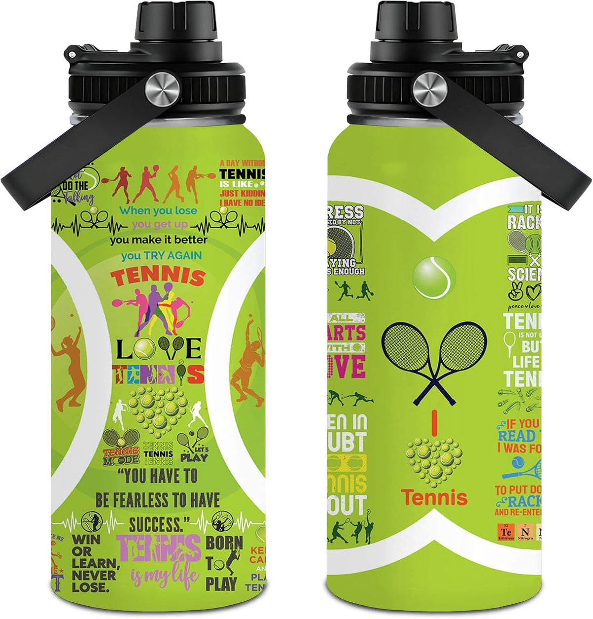 Pickleball Water Bottle 32oz Stainless Steel Insulated Vaccum with Lid, Pickleball Gifts for Pickleball Players, Pickleball Lovers, Women Girls Ladies
