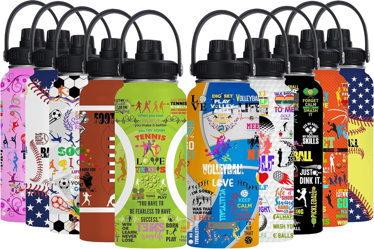 Pickleball Water Bottle 32oz Stainless Steel Insulated Vaccum with Lid, Pickleball Gifts for Pickleball Players, Pickleball Lovers, Women Girls Ladies