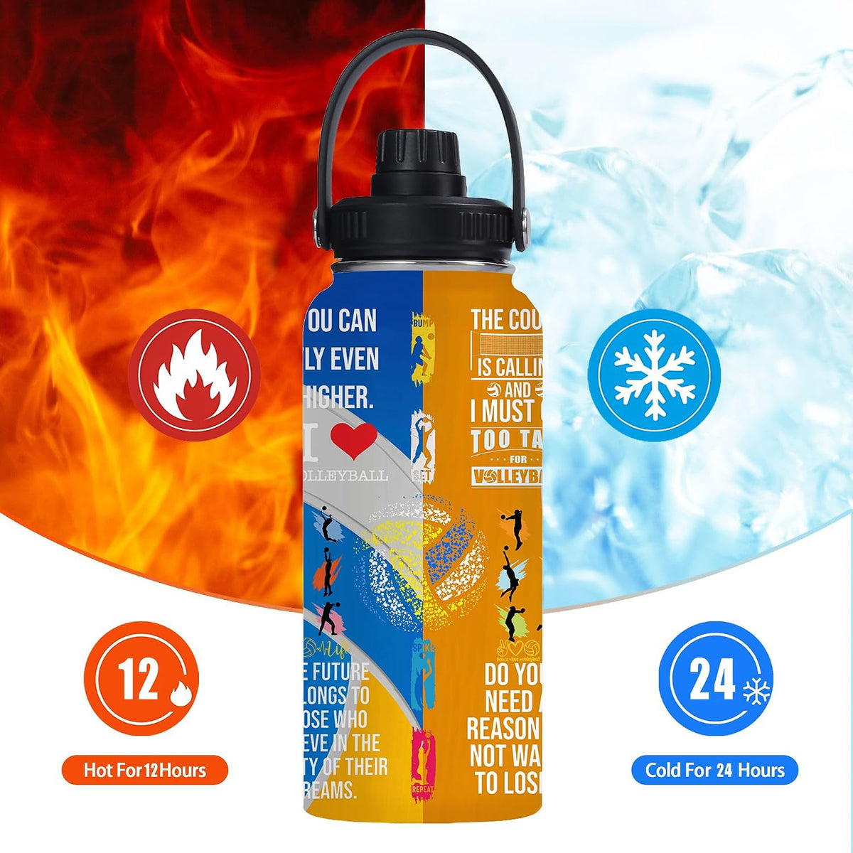 Pickleball Water Bottle 32oz Stainless Steel Insulated Vaccum with Lid, Pickleball Gifts for Pickleball Players, Pickleball Lovers, Women Girls Ladies