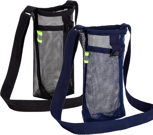 Water Bottle Holder Carrier with Adjustable Shoulder Strap - Beach & Sports Bottle Bag for Hiking, Gym, Camping, Walking, Travel