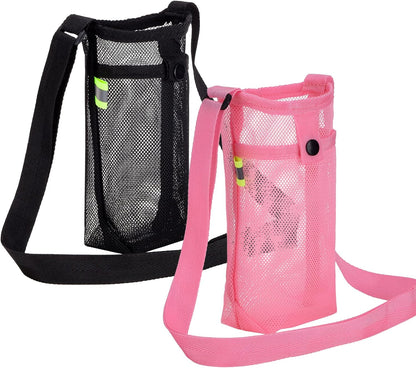 Water Bottle Holder Carrier with Adjustable Shoulder Strap - Beach & Sports Bottle Bag for Hiking, Gym, Camping, Walking, Travel