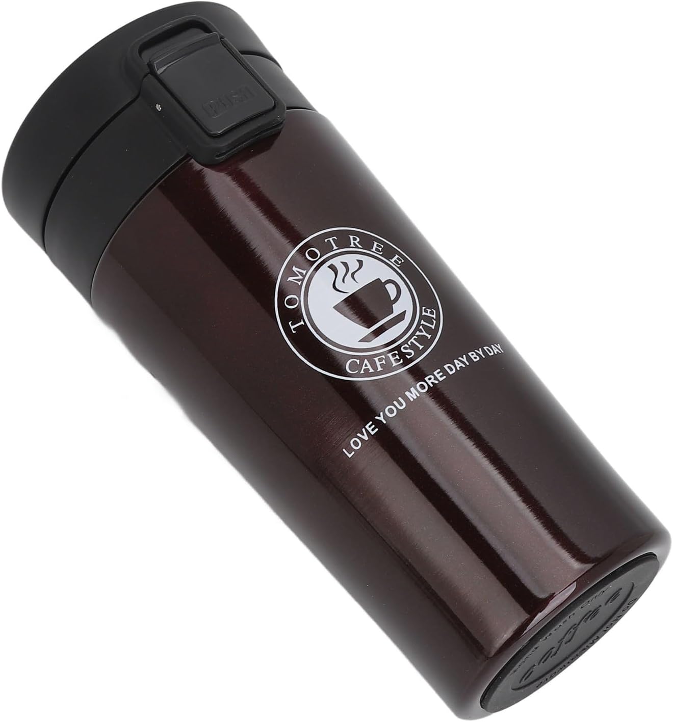 Insulated Coffee Cup with Snap Flip Lid and Portable Design, Eleg Stainl Steel 380ml Travel Mug for Hot Drinks, Red (380ml)