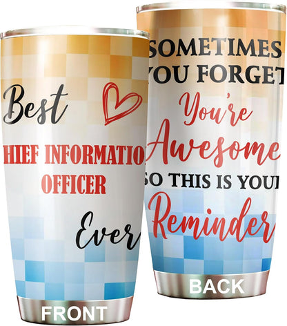 Best Caterer Ever Tumbler Stainless Steel 20oz, Office Gifts Women Men Work Friends Coworker, Driking Coffee Cup For Birthday Christmas - Colors D