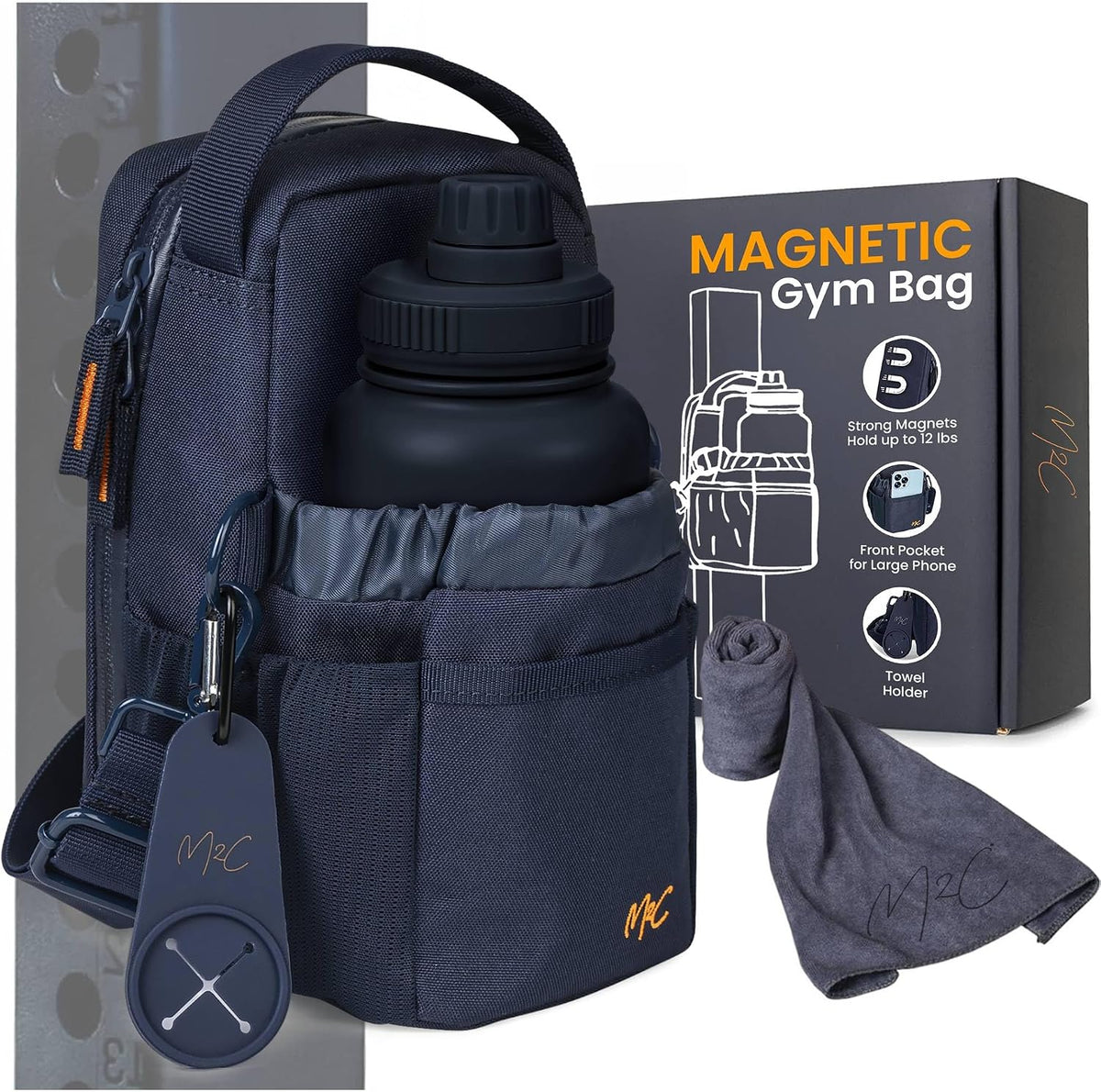 ® Premium Magnetic Gym Bag, Attaches to Gym Equipment, Holds 12 lbs