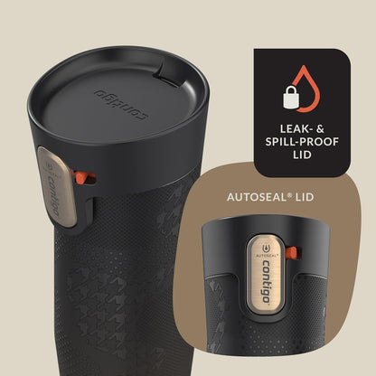 x Ally Love Stainless Steel Vacuum-Insulated Travel Mug with Autoseal and Easy Clean Lid, Spill-proof, Keeps Drinks cold 24 hrs & hot for 11 hrs, BPA Free, 16oz., West Loop 3.0, Licorice
